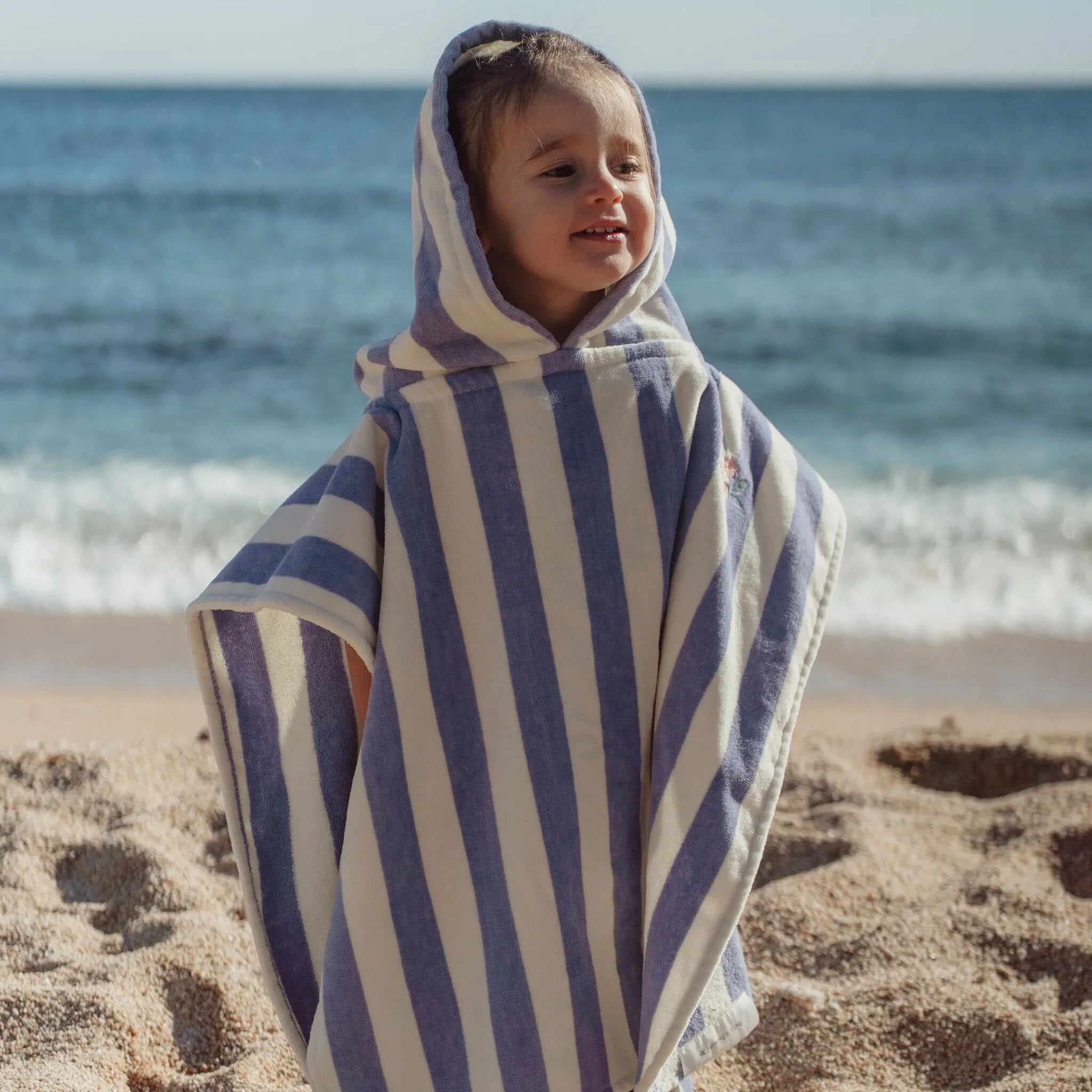 Poncho - Dreamy purple stripe