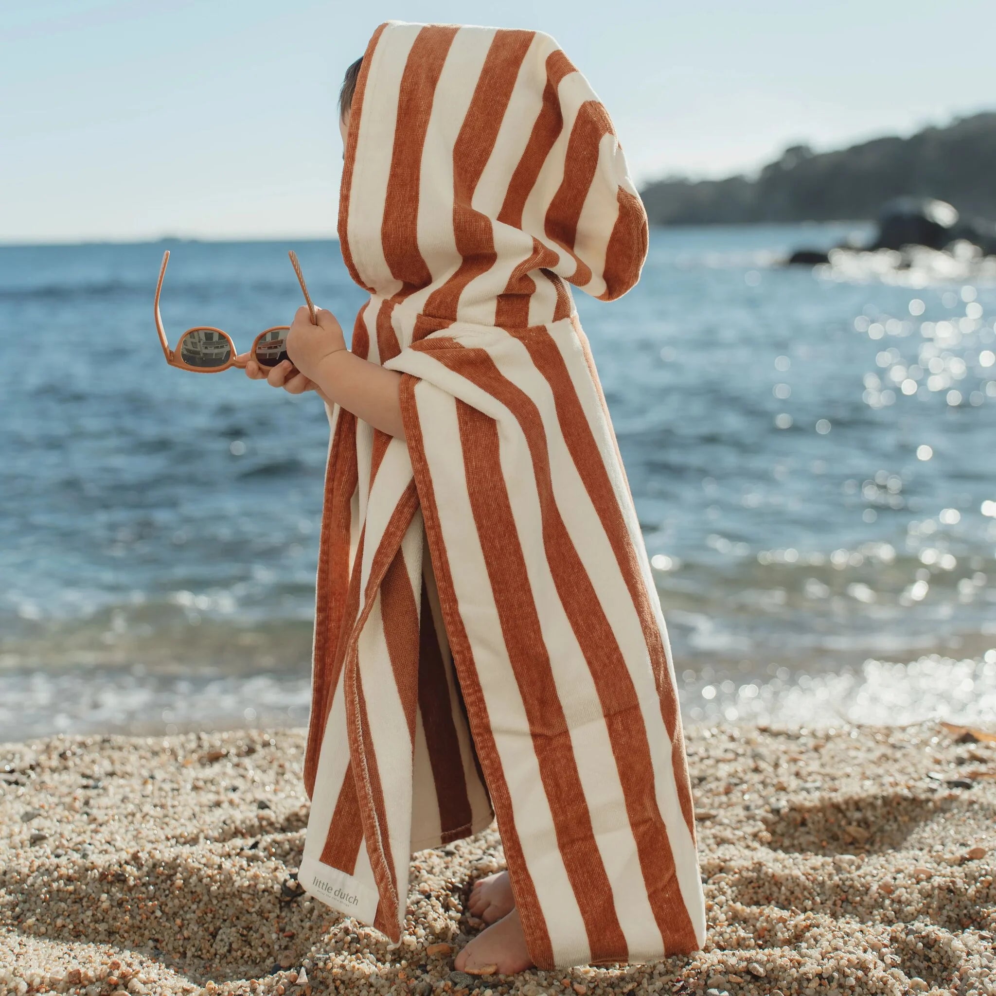 Poncho - Ocean world brown stripe