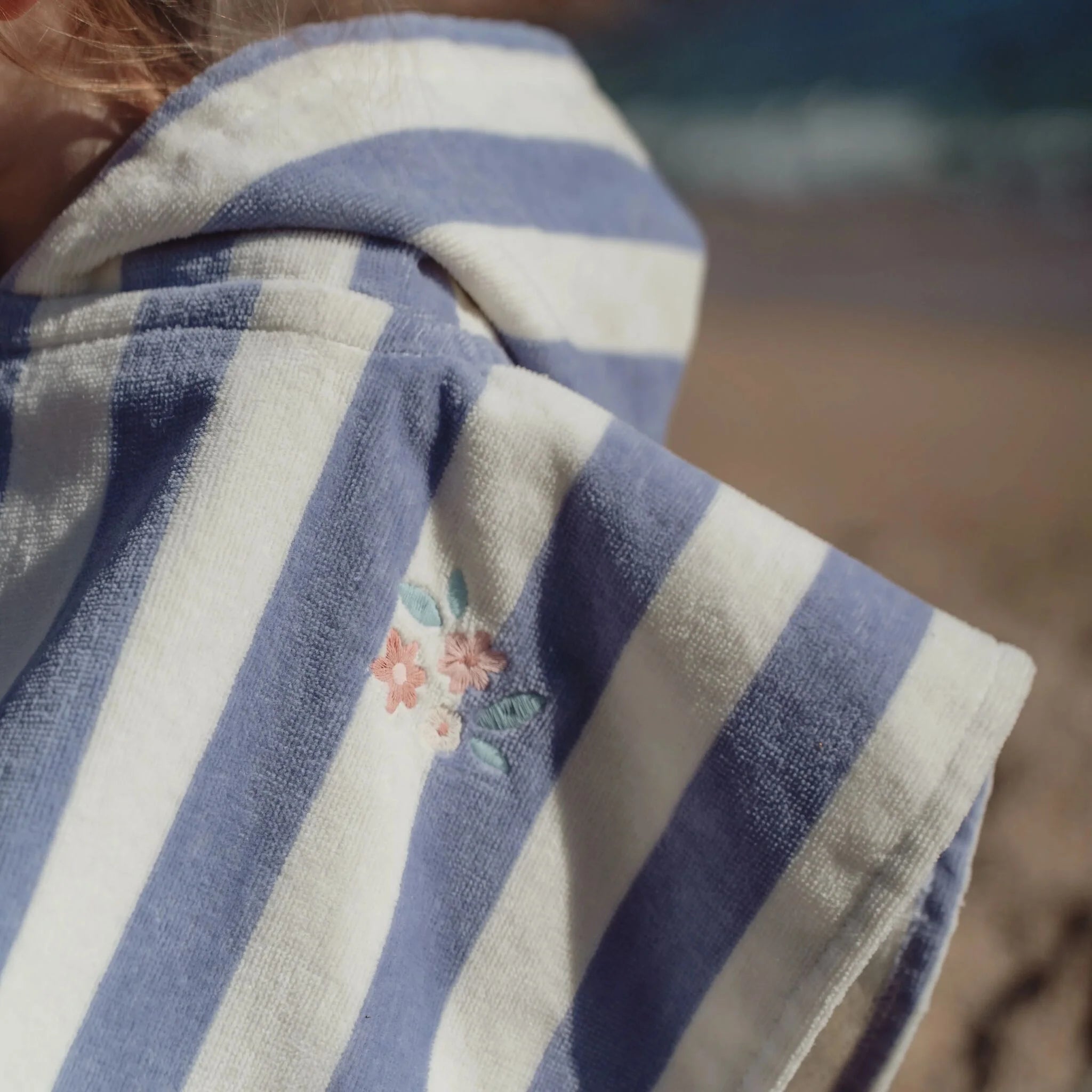 Poncho - Dreamy purple stripe