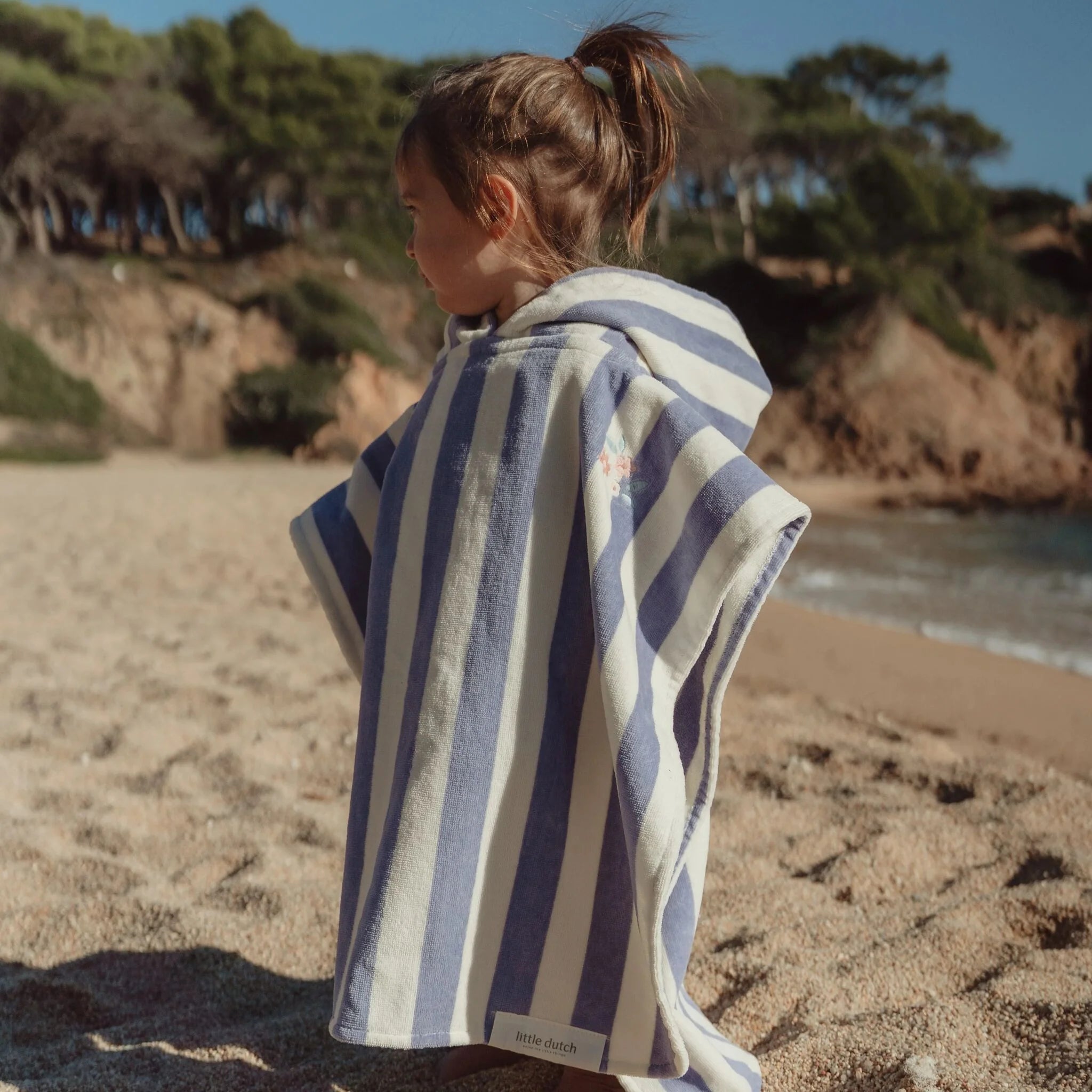 Poncho - Dreamy purple stripe