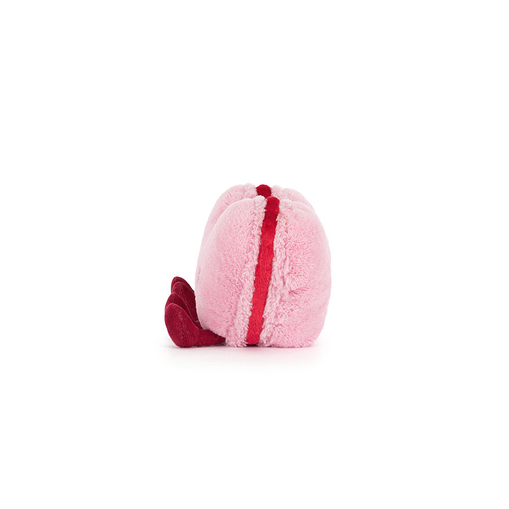 Hjartalaga macarona - bleik 13cm